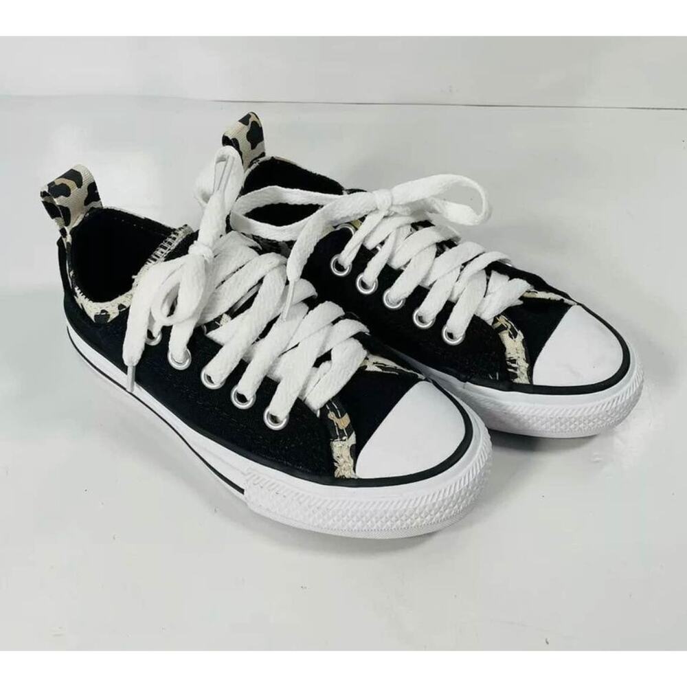 Converse Girl's CTAS Double Upper OX Black/Driftwood Sneakers-Sz 11 NWB 667211F - Picture 1 of 6